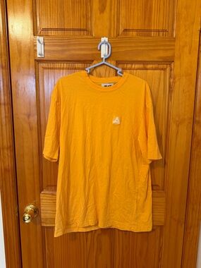 Yellow Short-Sleeve Men's T-Shirt with Chest Logo